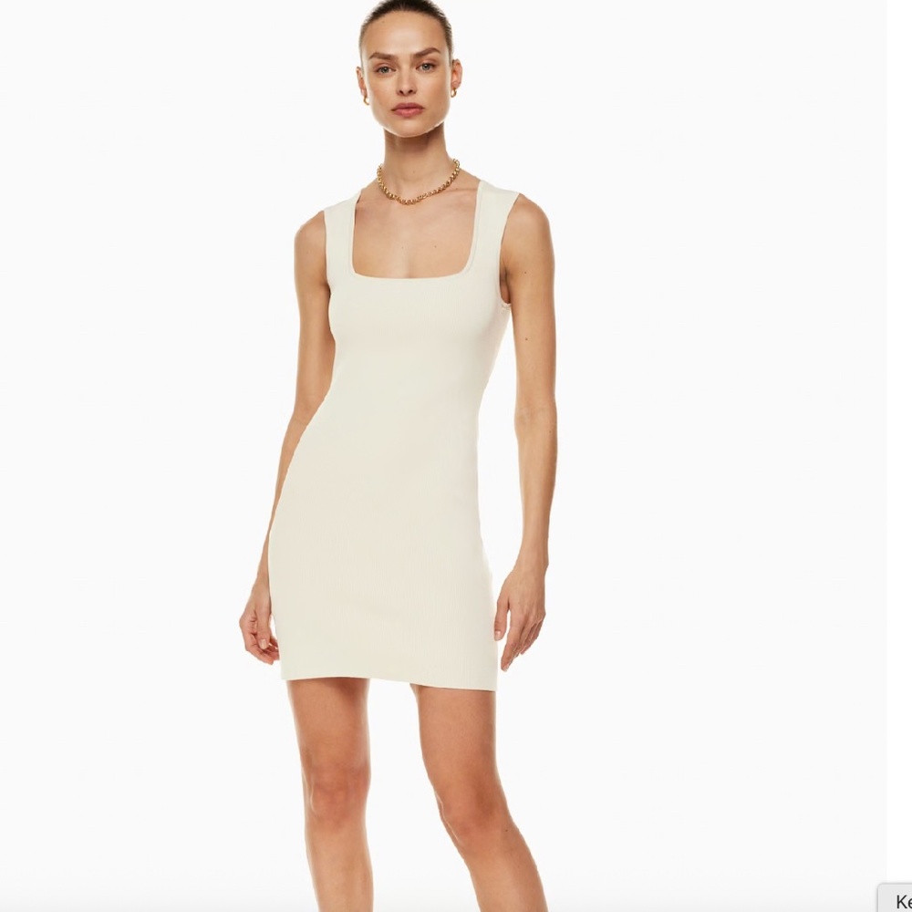 🤍 Aritzia Babaton Mendieta Sculpt Knit Dress • Matte Pearl • Medium • NWT